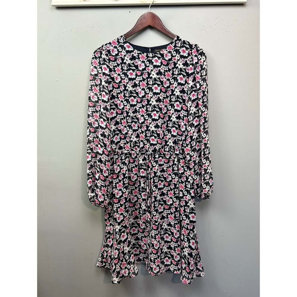 Banana Republic Dress Womens Large Floral Long Sleeve Chiffon Mini Cottage